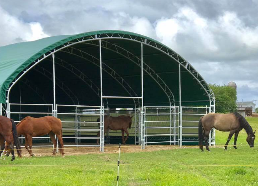 enclosed livestock shelters